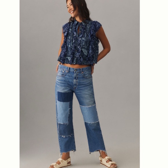 NWT Anthropologie Pilcro Sleeveless Ruffled Floral print Buttondown Blouse L - Picture 3 of 10